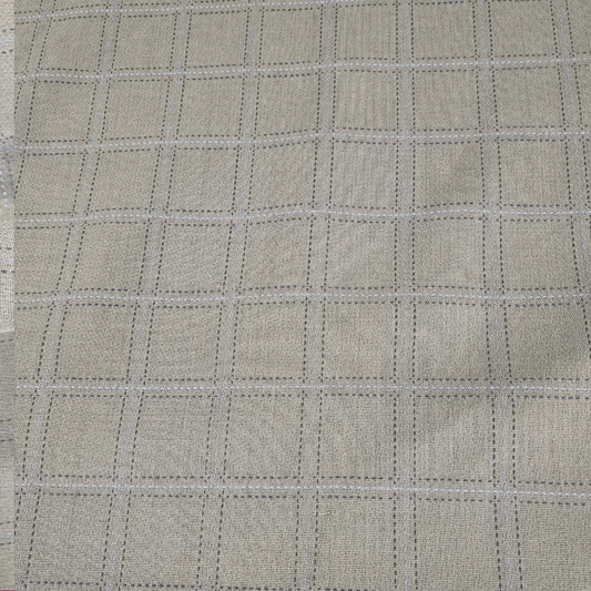 Beige check Wool Fabric - Clearance Fabric Shop