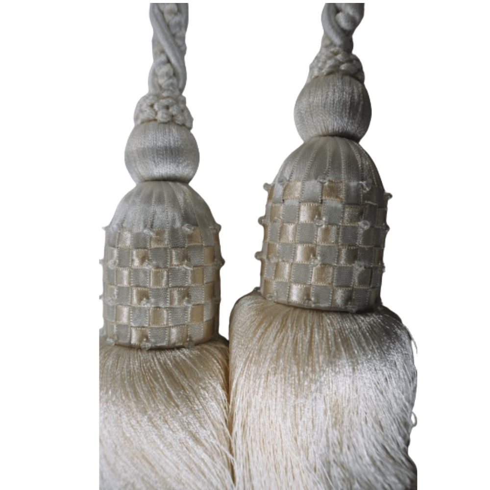 _Natural Double Tassel Tie Back - Clearance Fabric Shop