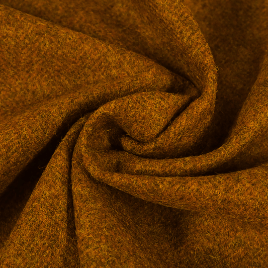 Russet Herringbone Wool Curtain and Upholstery Fabric. - Clearance Fabric Shop